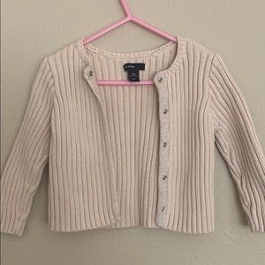 BABY GAP Toddler Girl Cream 100% Cotton Sweater Cardigan Size 18-24M EUC